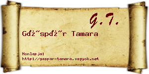 Gáspár Tamara névjegykártya